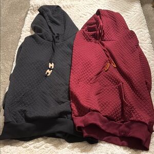 Black and Red Quilted Hoodies